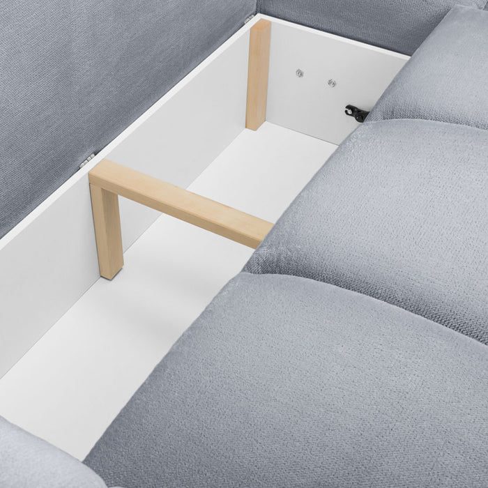 Zura Universal Corner Sofa Bed - Plush Velvet Grey