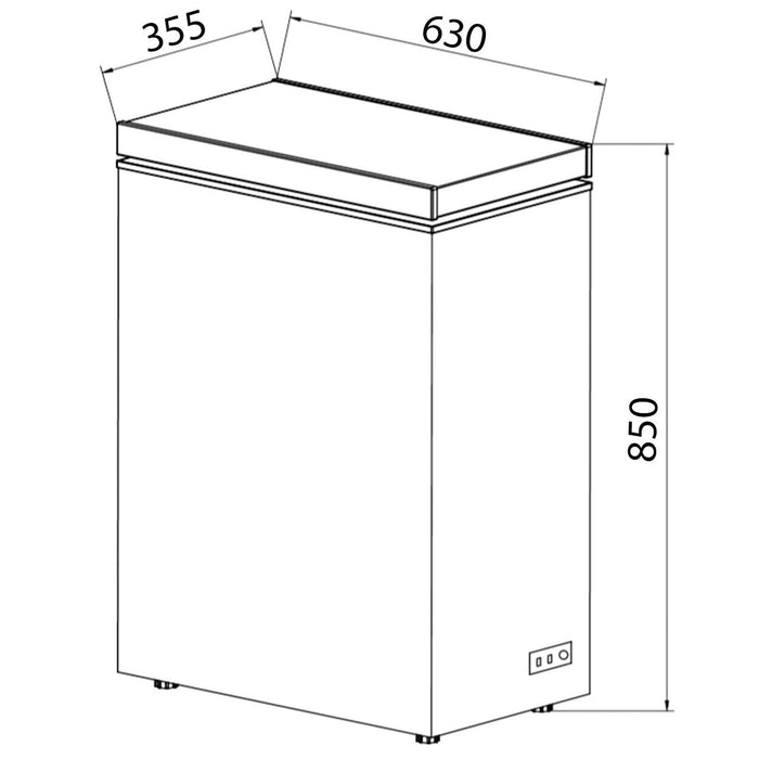 CHF60W - 36cm Freestanding Slimline Compact Chest Freezer - White