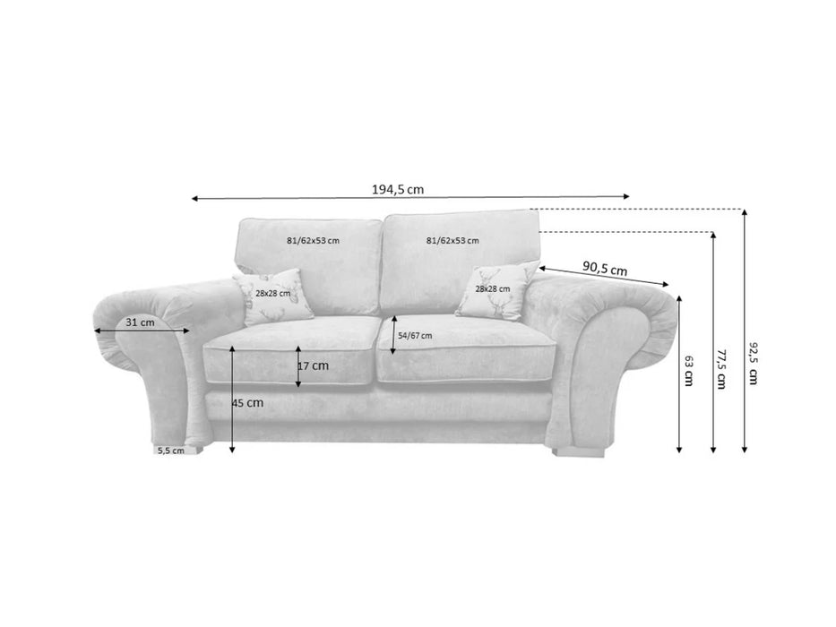 Theo 3+2 Sofa Set - Grey