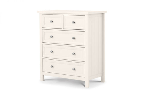 Maine 3 + 2 Drawer Chest - Surf White