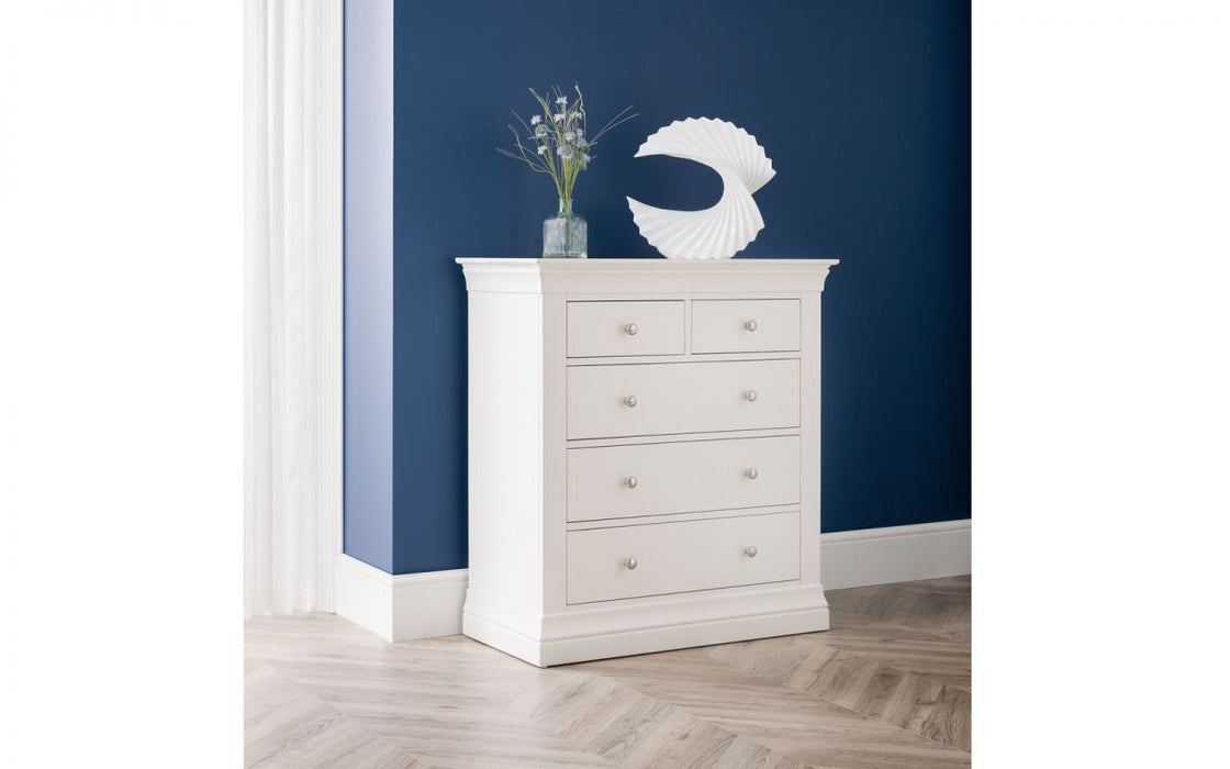 Clermont 3+2 Drawer Chest - Surf White