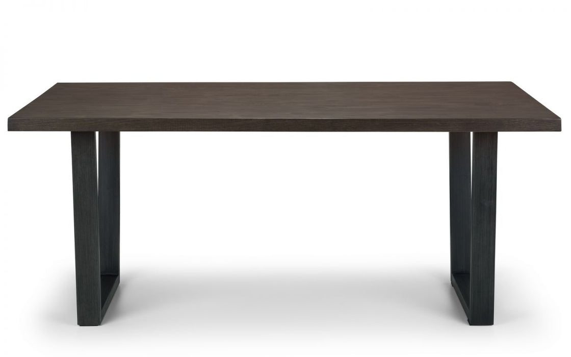 Brooklyn Dining Table Dark Oak & 4 Charcoal Chairs