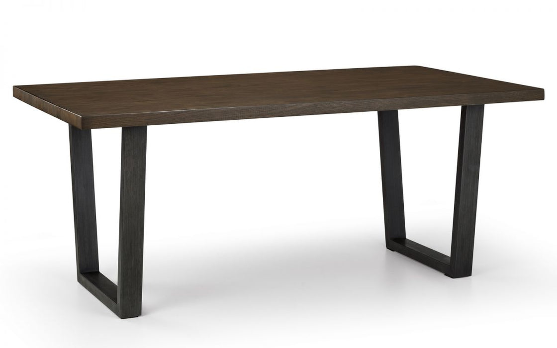 Brooklyn Dining Table Dark Oak & 4 Charcoal Chairs