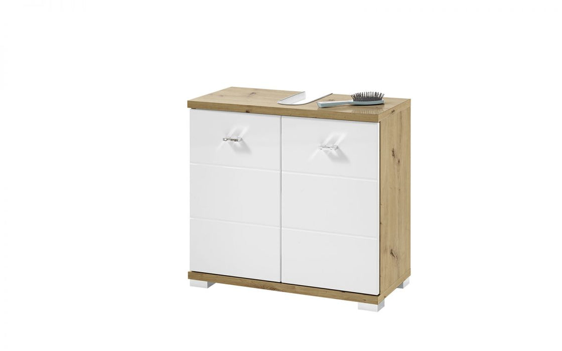 Pool Under Sink Bathroom Cabinet - White/Oak