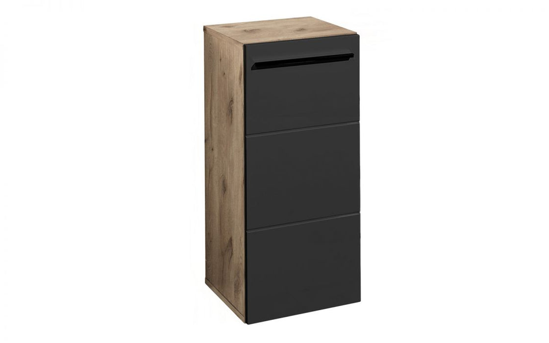 Vista Floor Standing Bathroom Storage Cabinet - Black/Oak