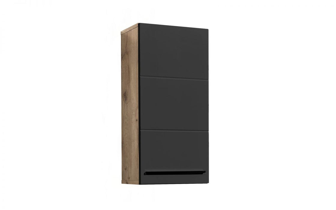 Vista Bathroom Wall Cabinet - Black/Oak