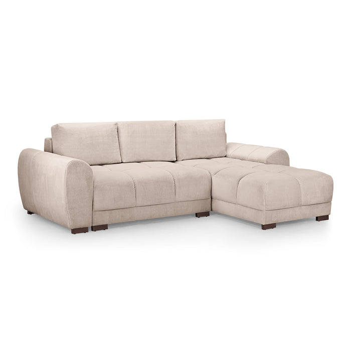 Zura Universal Corner Sofa Bed - Plush Velvet Brown Sugar