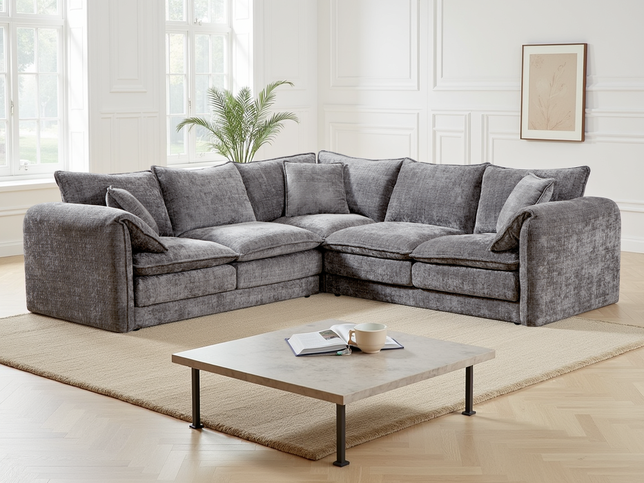 Soren Large Corner Sofa - Grey