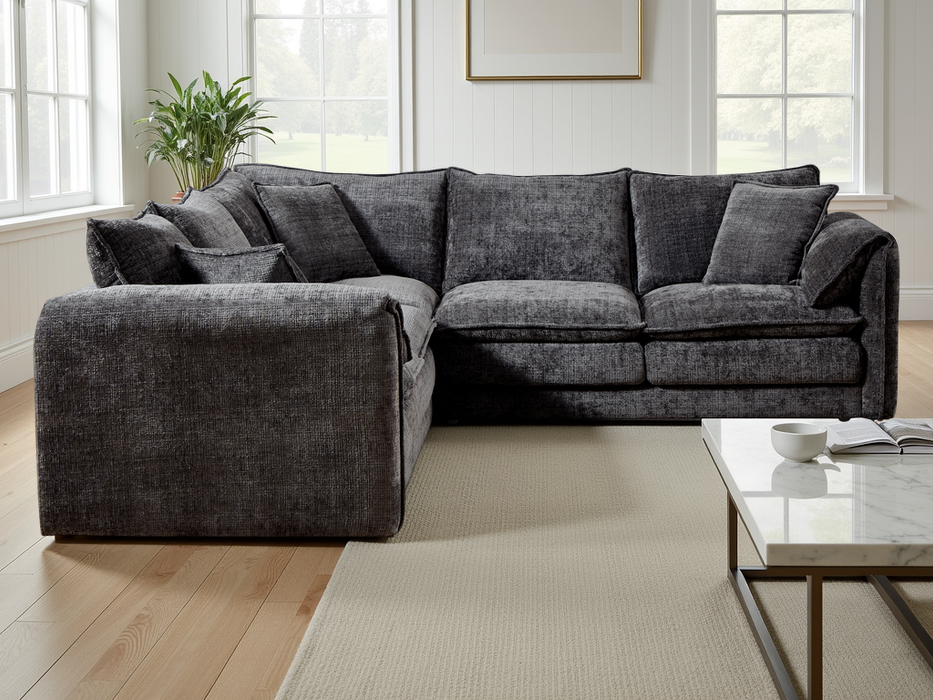 Soren Large Corner Sofa - Black