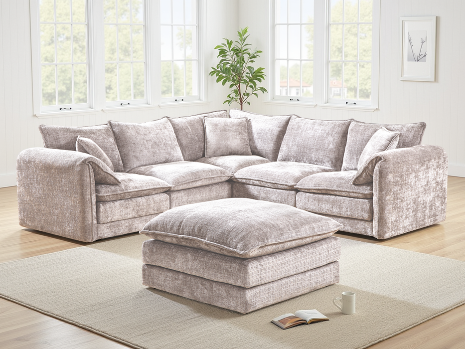 Soren Large Corner Sofa - Beige