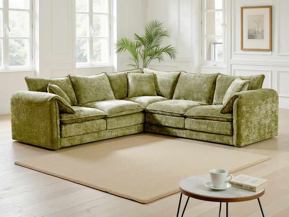 Soren Large Corner Sofa - Green