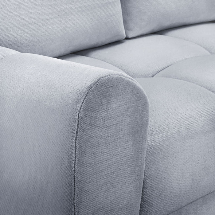 Zura Universal Corner Sofa Bed - Plush Velvet Grey