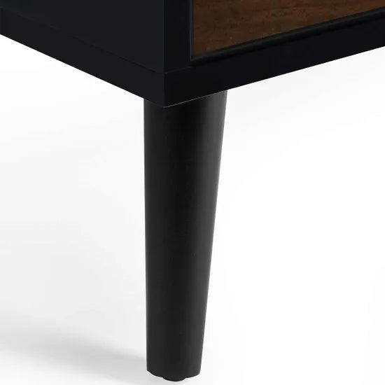 Alba 2 Drawer Bedside - Walnut/Black