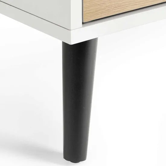 Alba 2 Drawer Bedside - White/Oak
