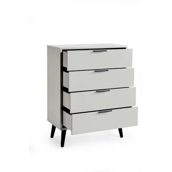Alba 4 Drawer Wide Chest - Silk Grey