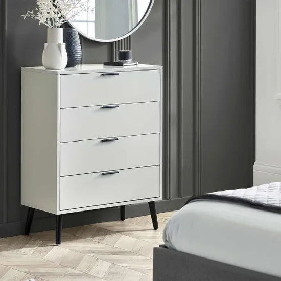 Alba 4 Drawer Wide Chest - Silk Grey