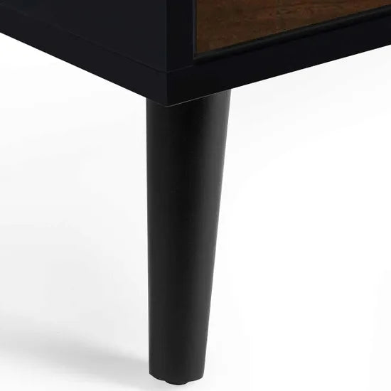 Alba 4 Drawer Wide Chest - Walnut/Black