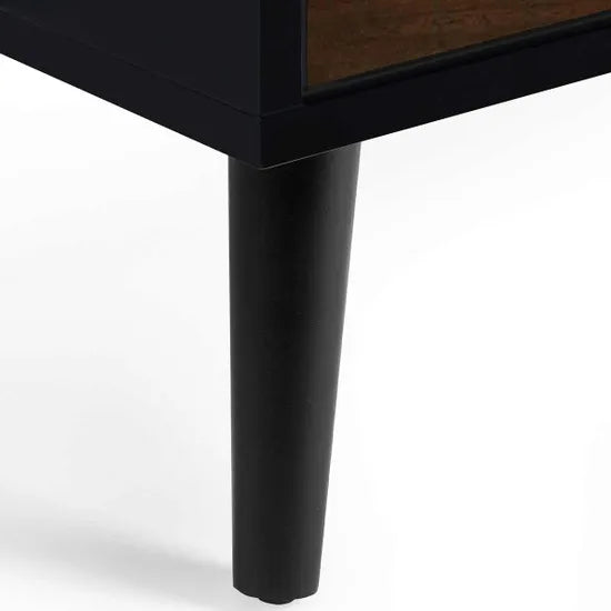 Alba 5 Drawer Narrow Chest - Walnut/Black
