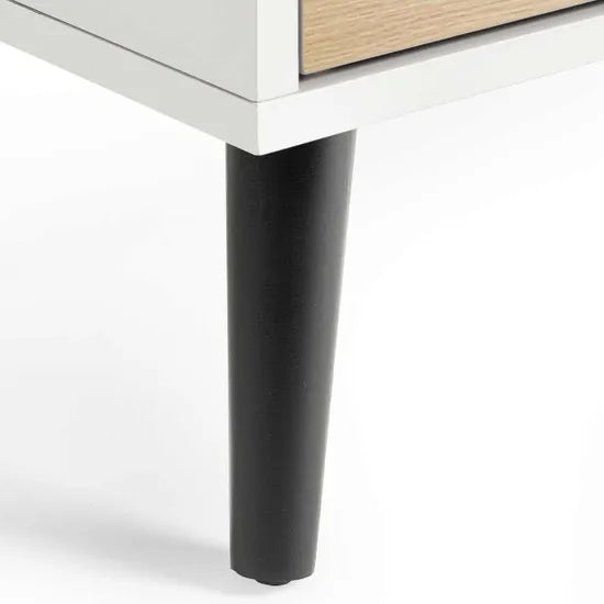 Alba 5 Drawer Narrow Chest - White/Oak
