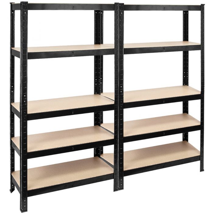 Boltless Garage Shelving Rack - Black Pack of 2