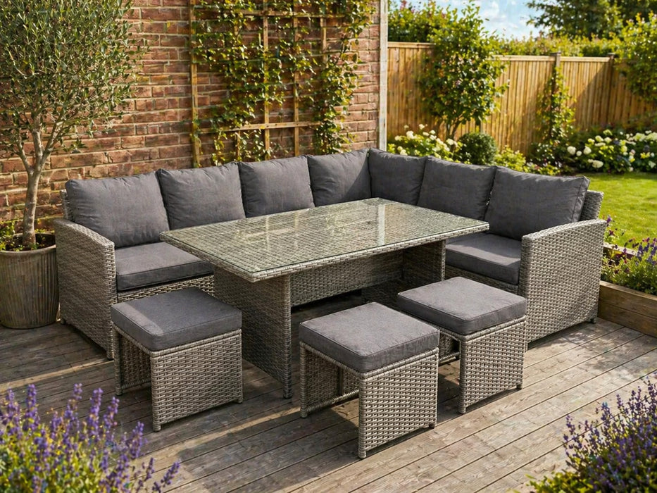 Robin 9 Seat Corner Rattan Garden Dining Set