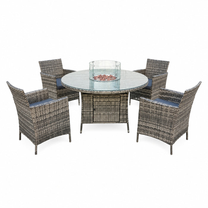 Goldfinch Round 4 Seater Dining Set with Firepit