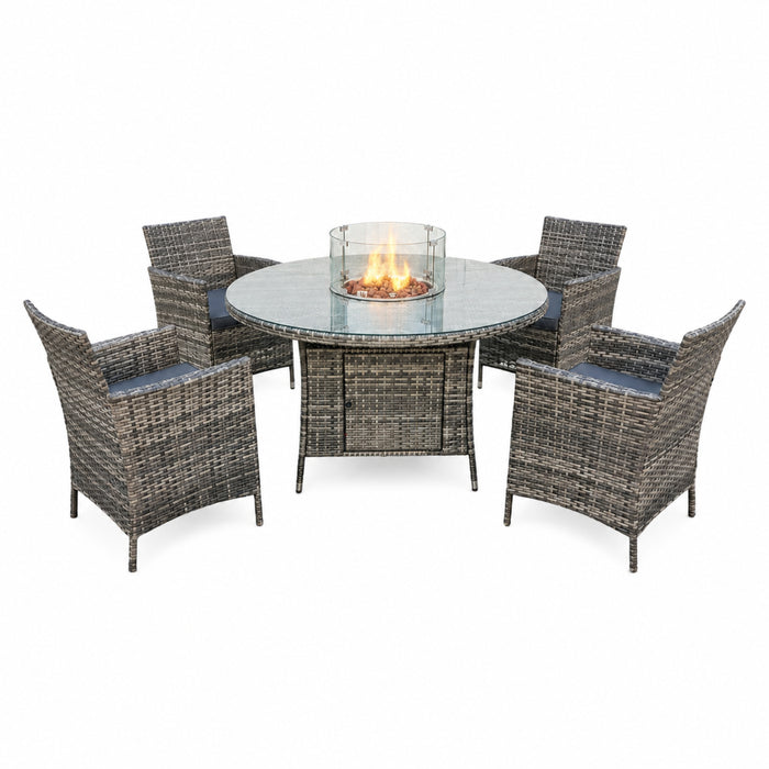 Goldfinch Round 4 Seater Dining Set with Firepit
