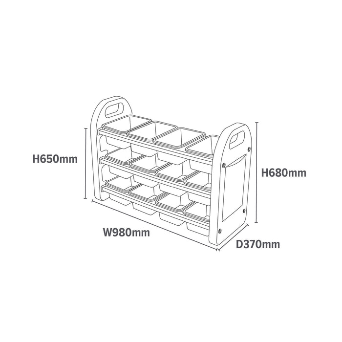 Storage Organisers With 12 Bins