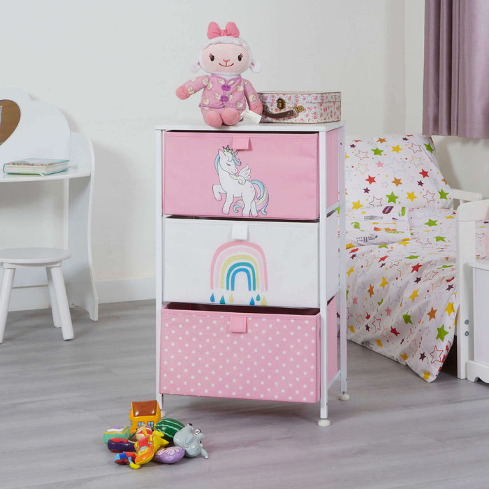 Unicorn 3 Drawer Kids Storage Chest