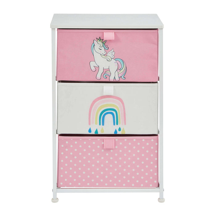 Unicorn 3 Drawer Kids Storage Chest