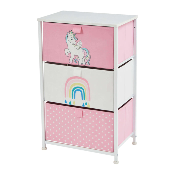 Unicorn 3 Drawer Kids Storage Chest