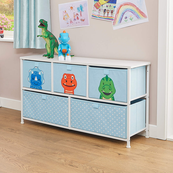Kids Dinosaur 5 Drawer Storage Chest