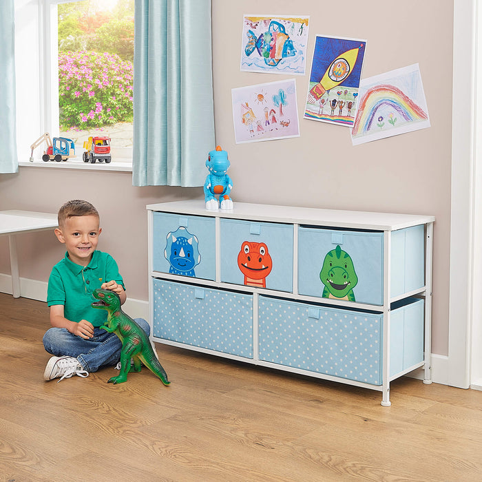 Kids Dinosaur 5 Drawer Storage Chest