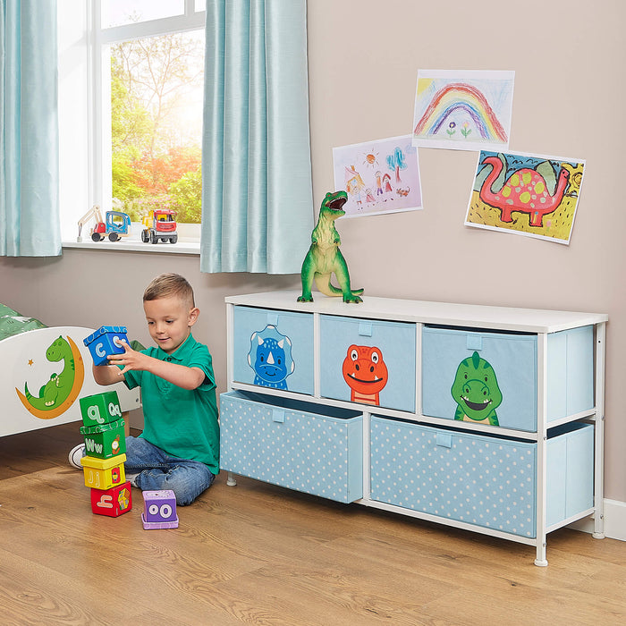Kids Dinosaur 5 Drawer Storage Chest