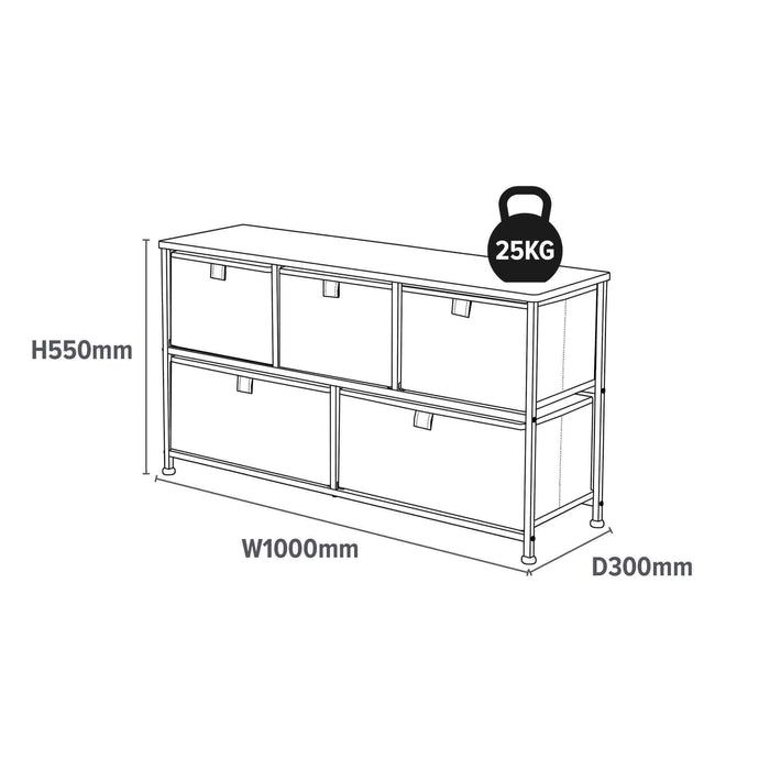 Arctic 5 Drawer Kids Storage Chest