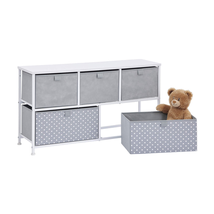 Grey Five Drawer Storage Chest