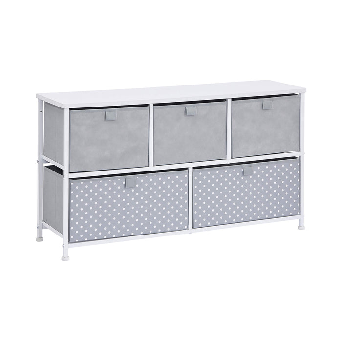 Grey Five Drawer Storage Chest