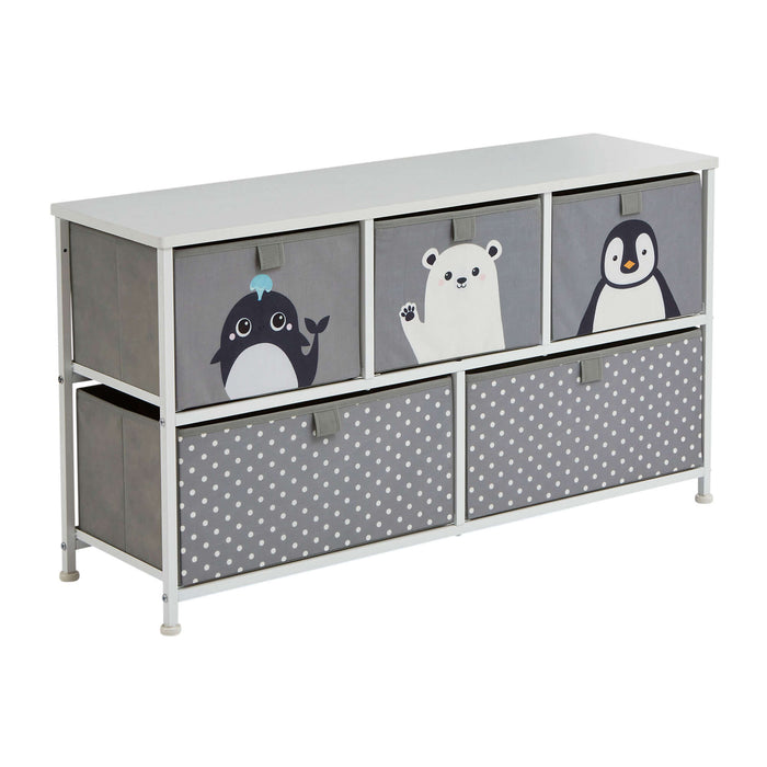 Arctic 5 Drawer Kids Storage Chest