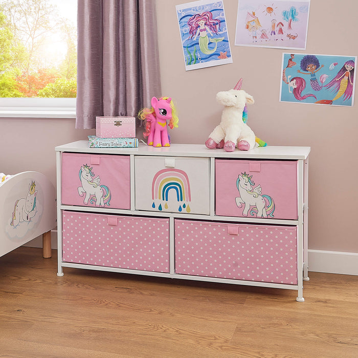 Kids Unicorn 5 Drawer Storage Chest