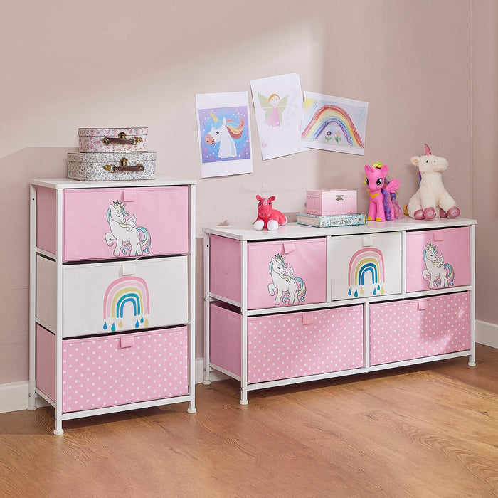 Unicorn 3 Drawer Kids Storage Chest