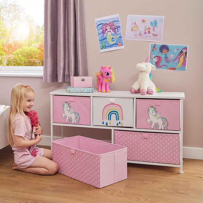 Kids Unicorn 5 Drawer Storage Chest