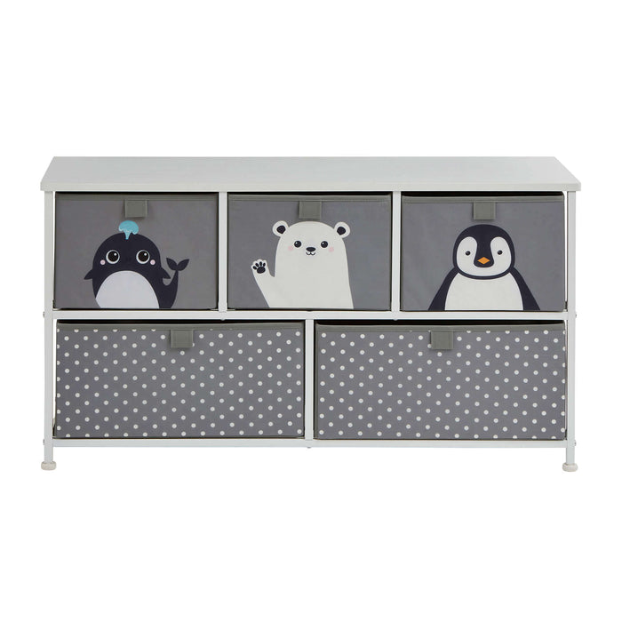 Arctic 5 Drawer Kids Storage Chest