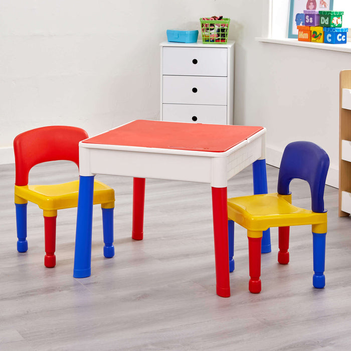 Kids 5-in-1 Activity Table and Two Chairs Set