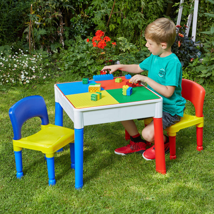 Kids 5-in-1 Activity Table and Two Chairs Set