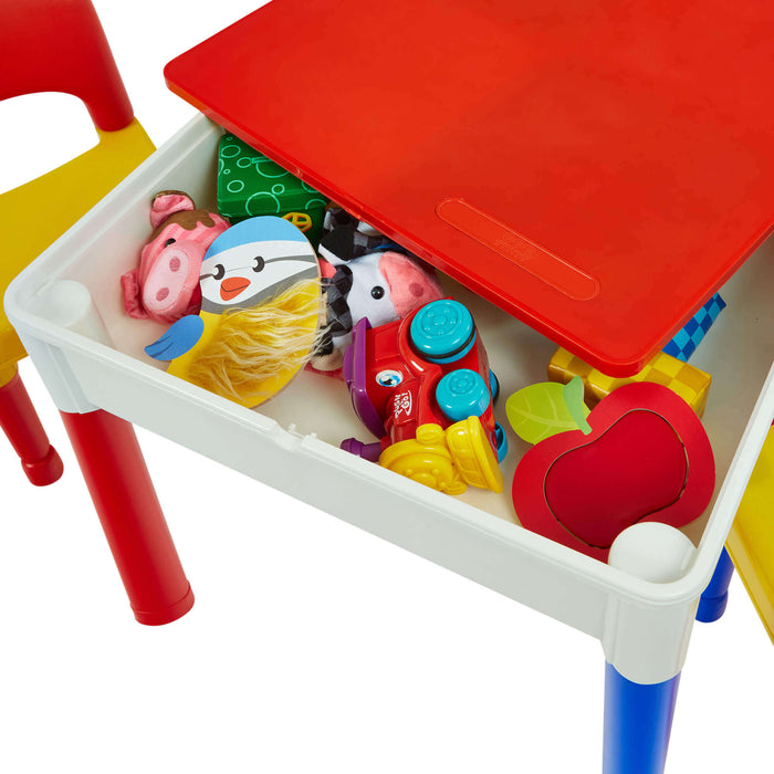 Kids 5-in-1 Activity Table and Two Chairs Set