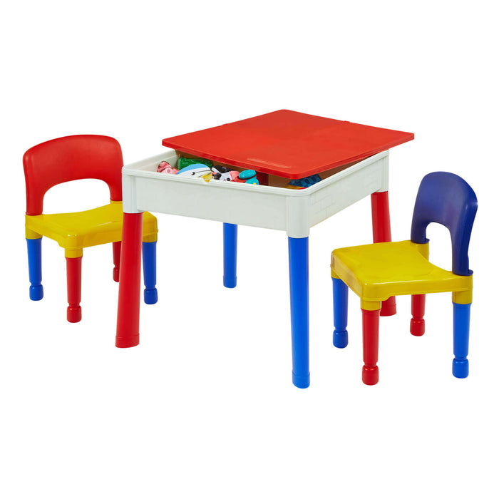 Kids 5-in-1 Activity Table and Two Chairs Set