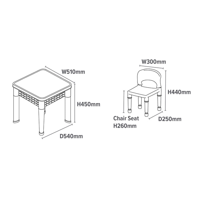 Multi-purpose 6-in-1 Kids’ Activity Table and Two Chairs Set