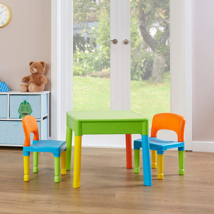 Kids 5-in-1 Multicoloured Activity Table and Two Chairs Set