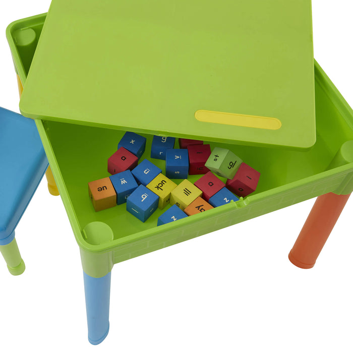 Kids 5-in-1 Multicoloured Activity Table and Two Chairs Set