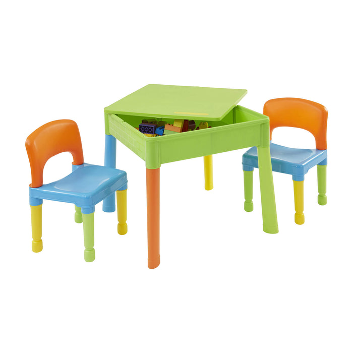 Kids 5-in-1 Multicoloured Activity Table and Two Chairs Set